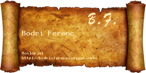 Bodri Ferenc névjegykártya