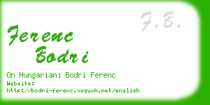 ferenc bodri business card